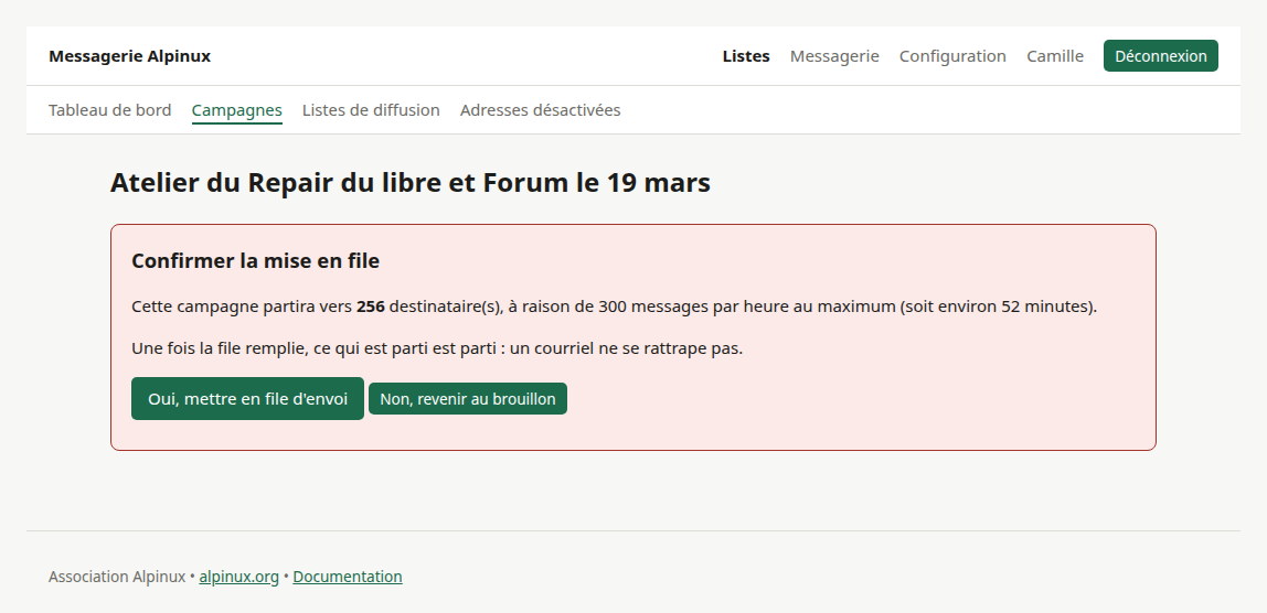 Le dernier écran avant que la file se remplisse